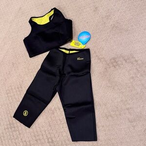 Women's Black and Yellow work out/ sweat Set